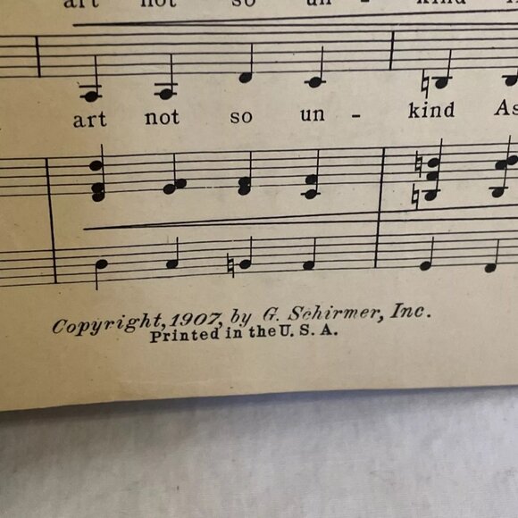 Blow Blow Thou Winter Wind Sheet Music Schirmer 1907 Three Part Choruses Women - Picture 4 of 5